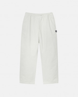 Calças Stussy Beach Pant Brushed Algodão Masculino Bege Portugal | ANL-2729