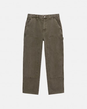 Calças Stussy Trabalho Pant Lona Feminino Verde Oliva Portugal | FDT-4707