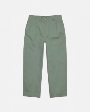 Calças Stussy Workgear Trouser Twill Feminino Verdes Portugal | DOM-7794