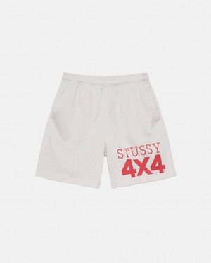 Calção Stussy 4X4 Mesh Curta Masculino Bege Portugal | KXU-0347