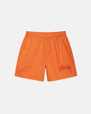 Calção Stussy Big Stock Nylon Curta Feminino Laranja Portugal | JDH-5002