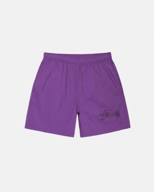 Calção Stussy Big Stock Nylon Curta Masculino Roxo Portugal | SPA-3167