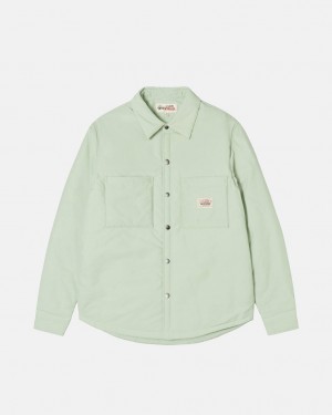 Camisa Jaquetas Stussy Acolchoado Tech Over Shirt Masculino Verdes Portugal | UVF-2743