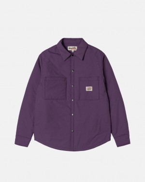 Camisas Stussy Acolchoado Tech Over Shirt Masculino Roxo Portugal | IOO-5583