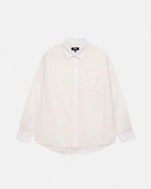 Camisas Stussy Light Weight Classicos Shirt Masculino Branco Portugal | RMJ-4474