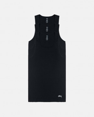 Camisas Stussy Stussy Tank Undershirt Masculino Pretas Portugal | YUY-4139