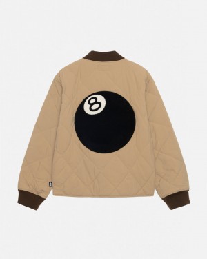 Jaquetas Stussy 8 Ball Acolchoado Liner Jacket Feminino Marrom Portugal | ASX-0264