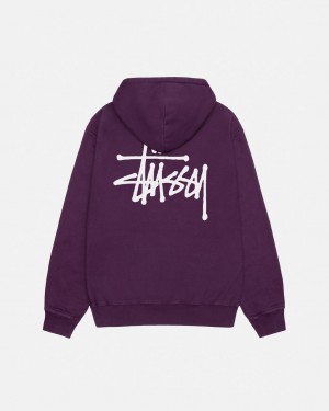 Hoodie Stussy Basic Stussy Hoodie Pigment Dyed Masculino Roxo Portugal | FWG-8377