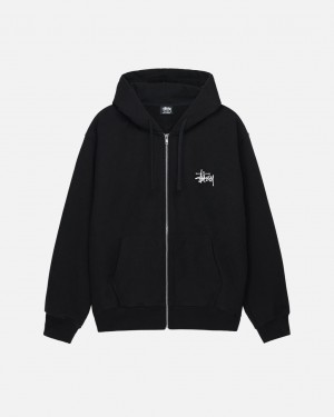 Hoodie Stussy Basic Stussy Zip Hoodie Masculino Pretas Portugal | ZBL-1083