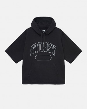 Hoodie Stussy Ss Boxy Cropped Hoodie Feminino Pretas Portugal | NKI-2682