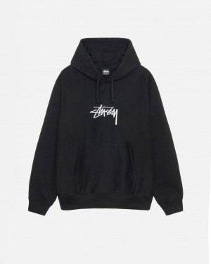 Hoodie Stussy Stock Logo Applique Hoodie Feminino Pretas Portugal | SRM-4269