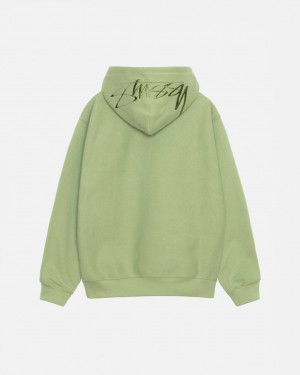 Sweatshirts Stussy Back Hood Applique Hood Masculino Verdes Portugal | SQU-2402