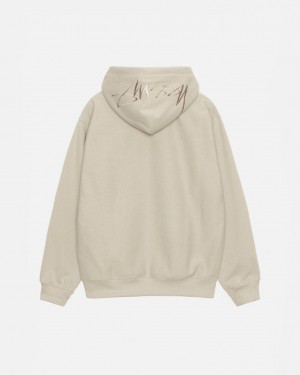 Sweatshirts Stussy Back Hood Applique Hood Feminino Caqui Portugal | CYT-0197