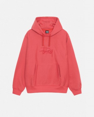 Sweatshirts Stussy Basic Applique Hood Masculino Vermelhas Portugal | DRA-6198