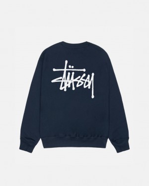 Sweatshirts Stussy Basic Stussy Crew Feminino Azul Marinho Portugal | FAR-5223