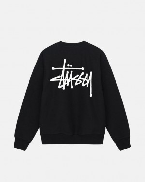 Sweatshirts Stussy Basic Stussy Crew Feminino Pretas Portugal | OXX-1453