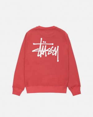 Sweatshirts Stussy Basic Stussy Crew Feminino Vermelhas Portugal | PCX-1726