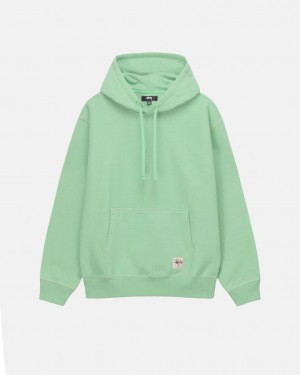 Sweatshirts Stussy Contrast Stitch Label Hood Masculino Verdes Portugal | GGV-0564