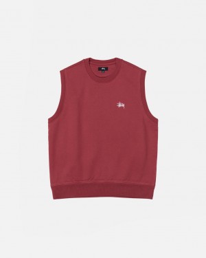 Sweatshirts Stussy Stock Fleece Vest Feminino Bordeaux Portugal | GBO-9928