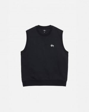 Sweatshirts Stussy Stock Fleece Vest Masculino Pretas Portugal | NTW-3981