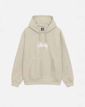 Sweatshirts Stussy Stock Logo Applique Hood Masculino Caqui Portugal | IOV-8502