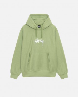 Sweatshirts Stussy Stock Logo Applique Hood Feminino Verdes Portugal | JWV-4450