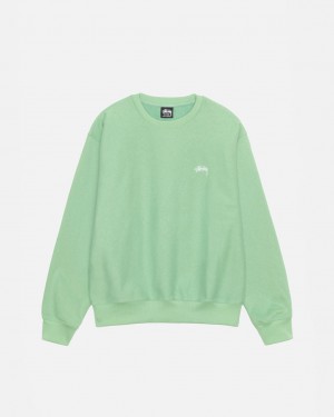 Sweatshirts Stussy Stock Logo Crew Feminino Verdes Portugal | WQL-0095