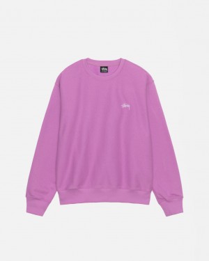 Sweatshirts Stussy Stock Logo Crew Feminino Roxo Portugal | RCD-4027