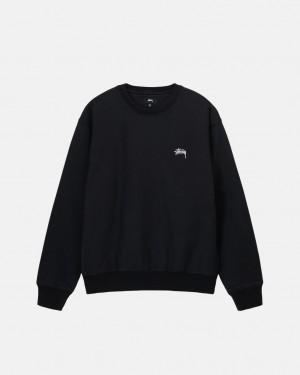 Sweatshirts Stussy Stock Logo Crew Masculino Pretas Portugal | OBU-5717