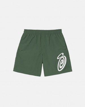 Roupa De Banho Stussy Curly S Agua Curta Feminino Verde Oliva Portugal | CEM-6306