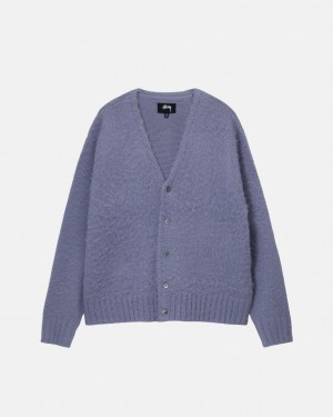 Suéteres Stussy Brushed Cardigan Feminino Roxo Portugal | WGS-6152