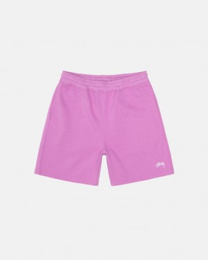 Sweatshorts Stussy Stock Logo Sweatshort Masculino Roxo Portugal | TYD-1566