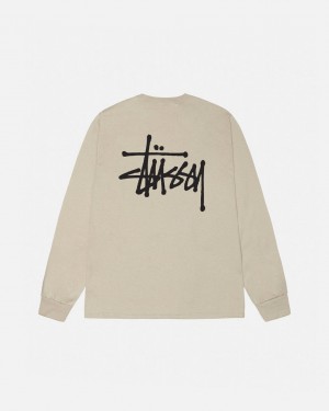 T Shirts Stussy Basic Stussy Ls Tee Feminino Caqui Portugal | ZOZ-3844