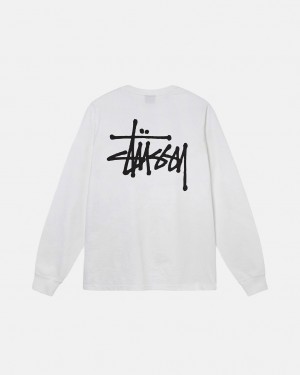 T Shirts Stussy Basic Stussy Ls Tee Masculino Branco Portugal | RWJ-2511