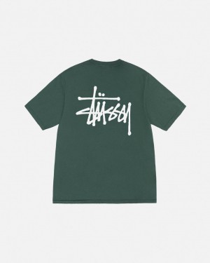 T Shirts Stussy Basic Stussy Tee Pigment Dyed Feminino Verdes Portugal | UKW-1811