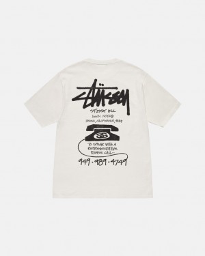 T Shirts Stussy Old Phone Tee Pigment Dyed Feminino Bege Portugal | HCV-7360