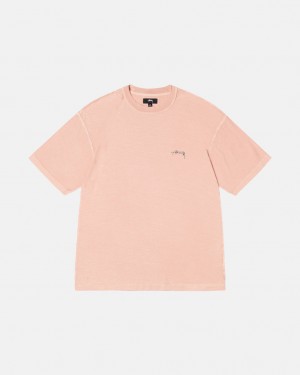 T Shirts Stussy Pig. Dyed Inside Out Crew Feminino Luz Rosa Portugal | ILI-9601