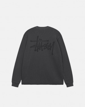 Tops Stussy Basic Stock Ls Thermal Feminino Pretas Portugal | YEC-6899