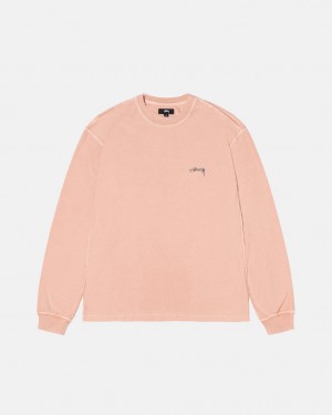 Tops Stussy Lazy Ls Tee Masculino Luz Rosa Portugal | PJZ-5046