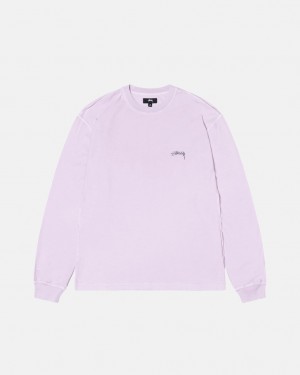 Tops Stussy Lazy Ls Tee Masculino Roxo Portugal | LPN-1480