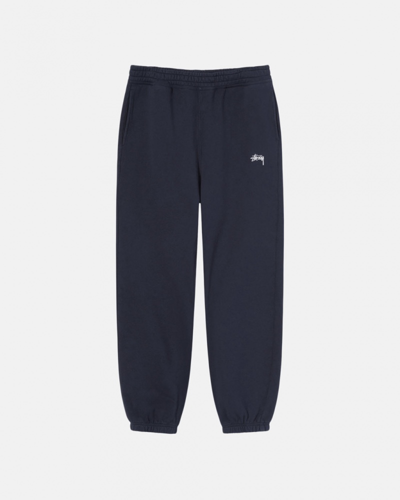 Calça De Moletom Stussy Overdyed Stock Logo Sweatpant Masculino Azul Marinho Portugal | XUR-3735