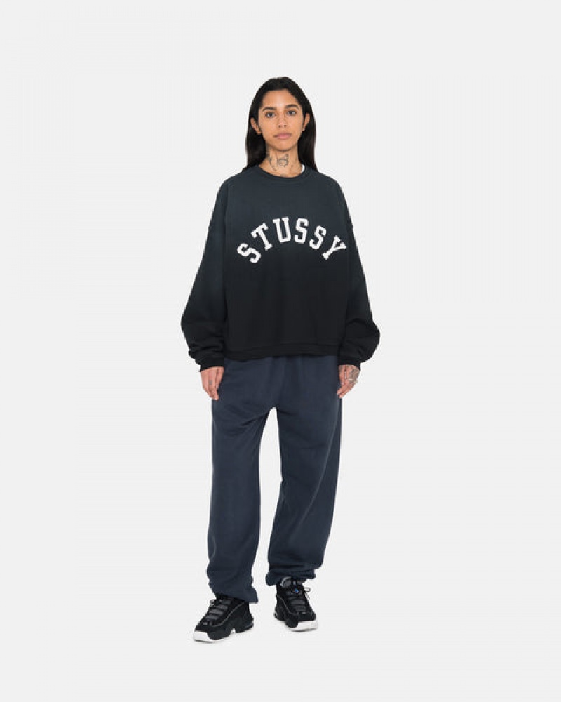 Calça De Moletom Stussy Overdyed Stock Logo Sweatpant Feminino Azul Marinho Portugal | HYJ-9626