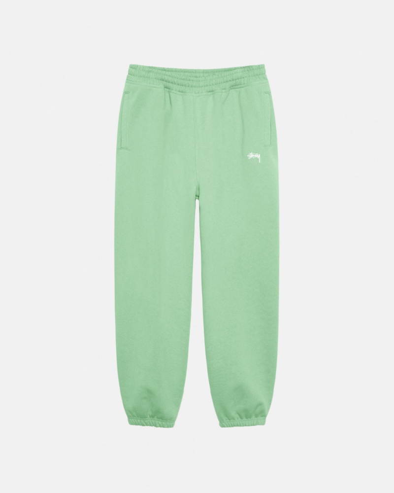 Calça De Moletom Stussy Stock Logo Sweatpant Masculino Verdes Portugal | EEN-1906