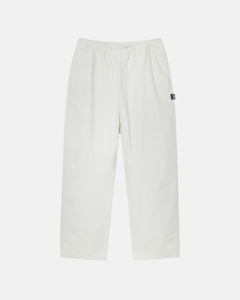 Calças Stussy Beach Pant Brushed Algodão Feminino Bege Portugal | AKC-1763