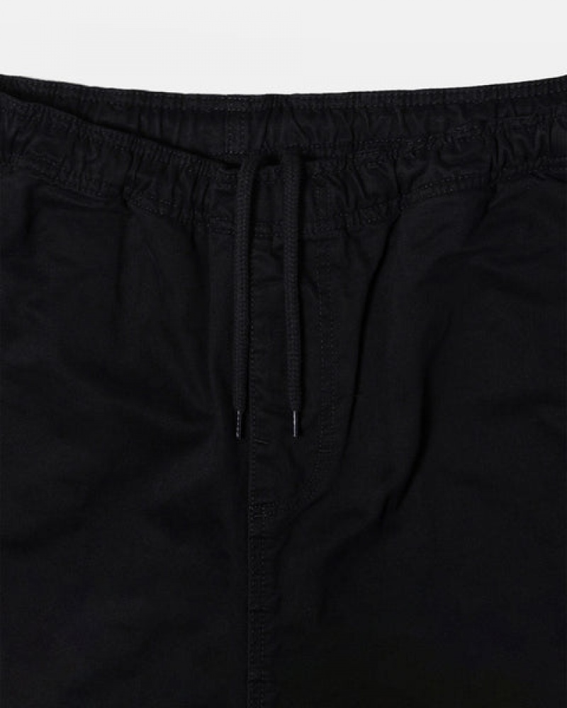 Calças Stussy Beach Pant Brushed Algodão Feminino Pretas Portugal | QDR-5339