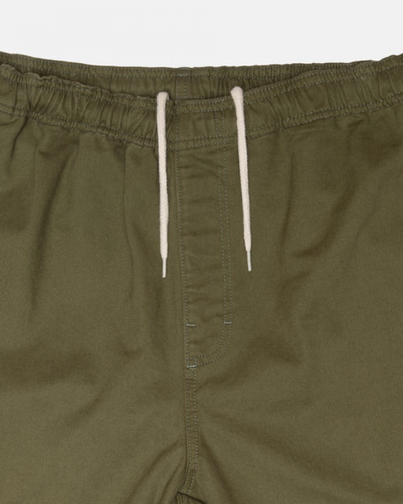 Calças Stussy Beach Pant Brushed Algodão Feminino Verde Oliva Portugal | DGE-2167