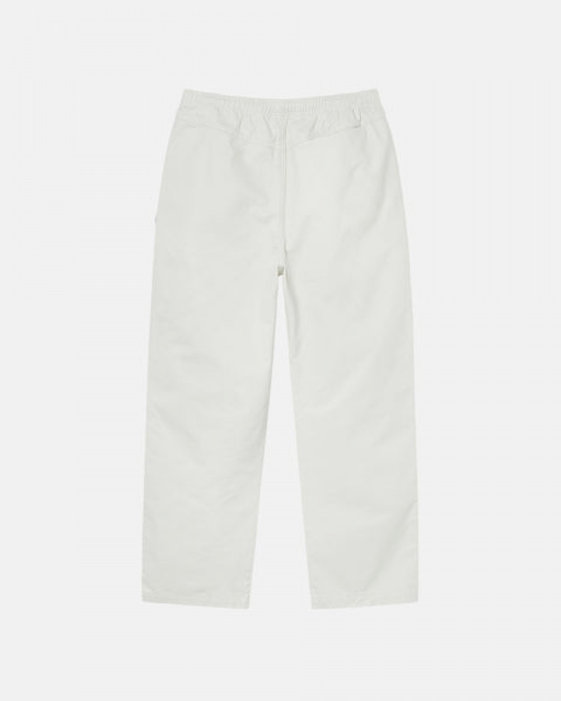 Calças Stussy Beach Pant Brushed Algodão Masculino Bege Portugal | ANL-2729