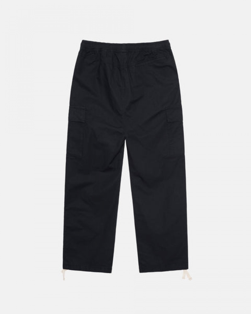 Calças Stussy Beach Pant Ripstop Cargo Feminino Pretas Portugal | BYF-7027