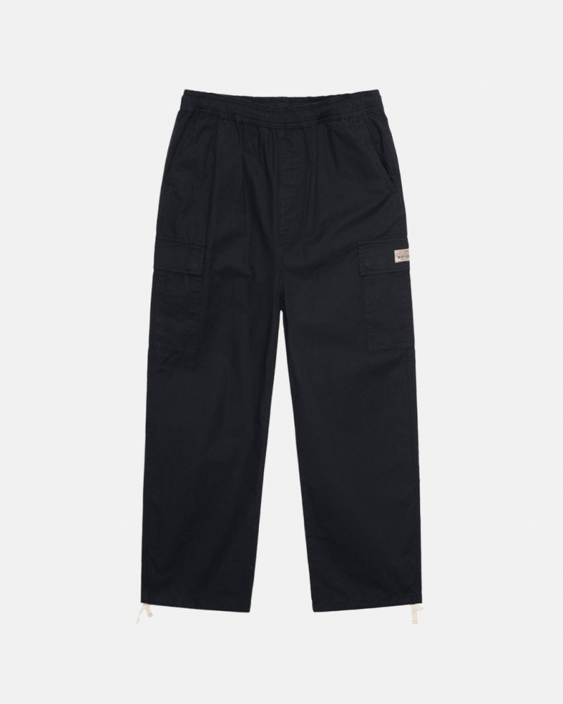 Calças Stussy Beach Pant Ripstop Cargo Feminino Pretas Portugal | BYF-7027