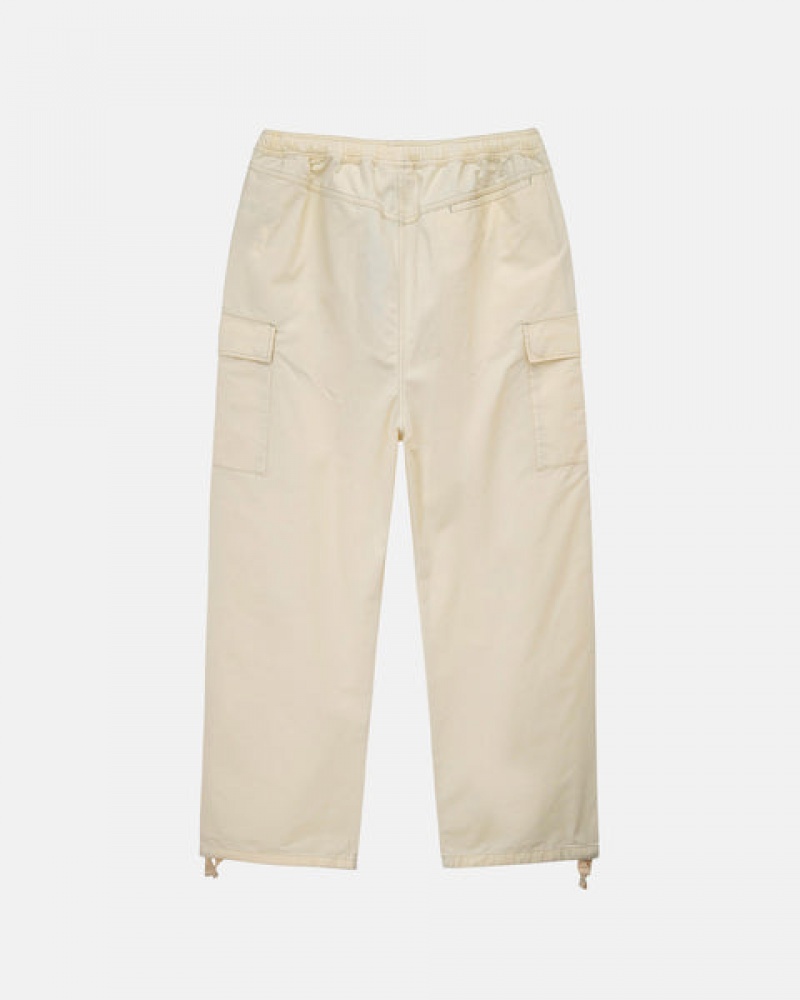 Calças Stussy Beach Pant Ripstop Cargo Feminino Creme Portugal | AEG-7860